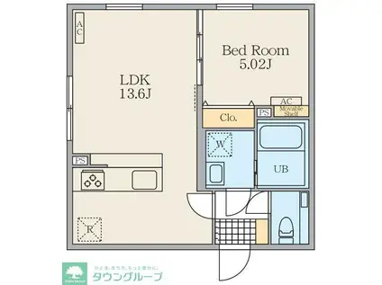 ALIVIS東日暮里(1LDK/4階)の間取り写真