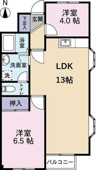 ハイムスワン(2LDK/3階)の間取り写真