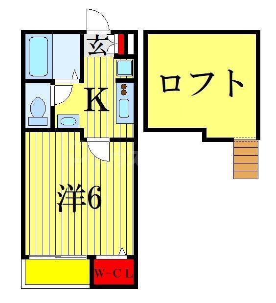 プロローグ本八幡(1K/3階)の間取り写真