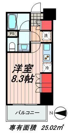 パークアクシス木場(ワンルーム/11階)の間取り写真