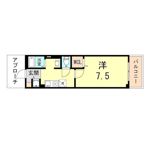 メゾンド平岡2番館(1K/1階)の間取り写真