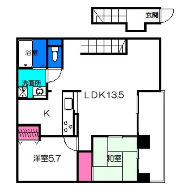 バンブーコートI番館(2LDK/2階)の間取り写真