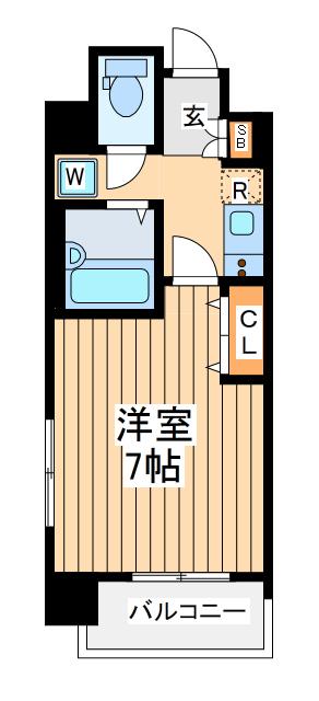 エクセリア横浜(1K/8階)の間取り写真