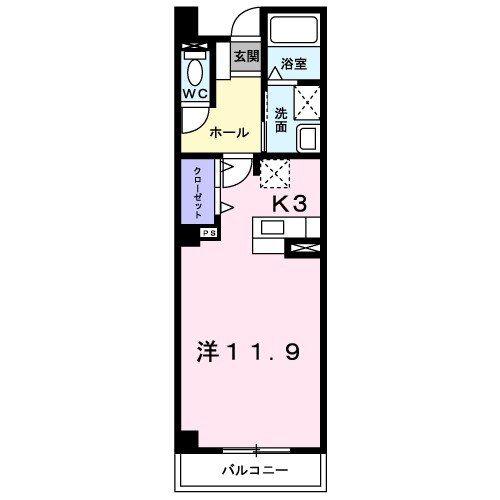VOYAGE(ワンルーム/2階)の間取り写真