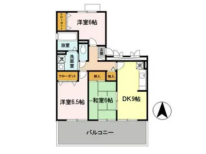 ソシアB(3LDK/3階)の間取り写真