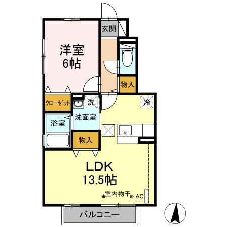 ベルコモンズ(1LDK/1階)の間取り写真