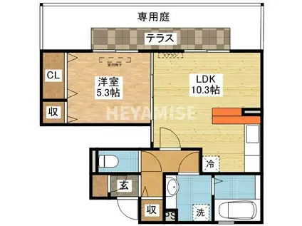 メゾンドラグルIIB(1LDK/1階)の間取り写真