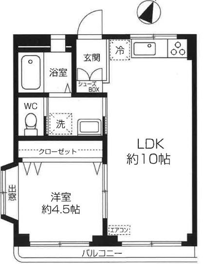 コスモ和光III(1LDK/3階)の間取り写真