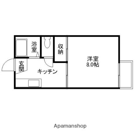 エントピア(1K/2階)の間取り写真