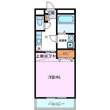 レアールガーデン(1K/1階)の間取り写真