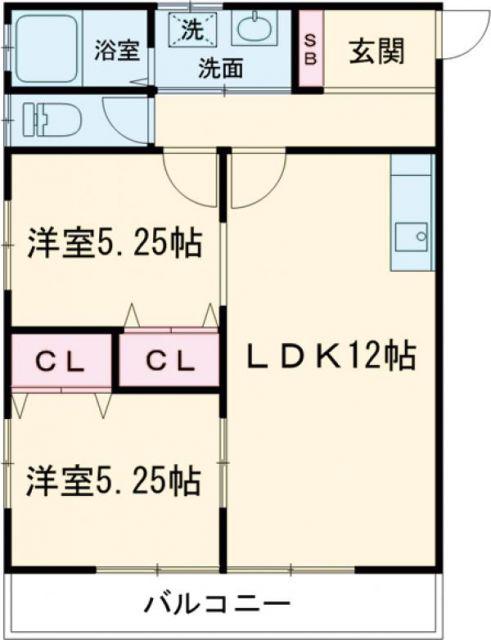 マノアクレール(2LDK/3階)の間取り写真