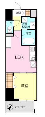 ラフィシア関内(1LDK/7階)の間取り写真