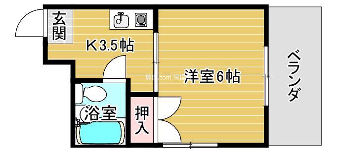 東洋プラザ都島中通(1K/7階)の間取り写真