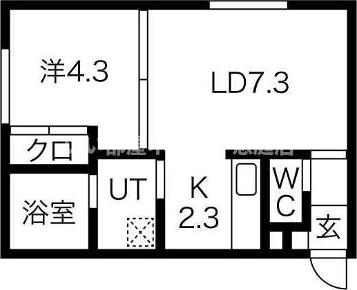 フォレストRIII(1LDK/1階)の間取り写真