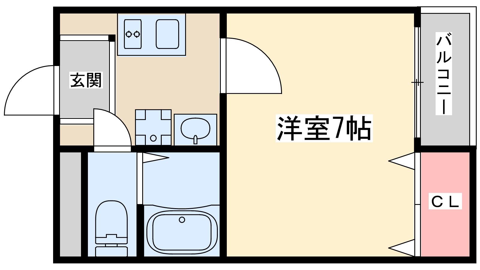 レバンガ江坂AP(1K/4階)の間取り写真
