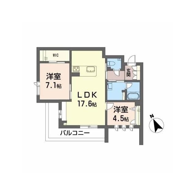 さくらガーデン出水(2LDK/2階)の間取り写真