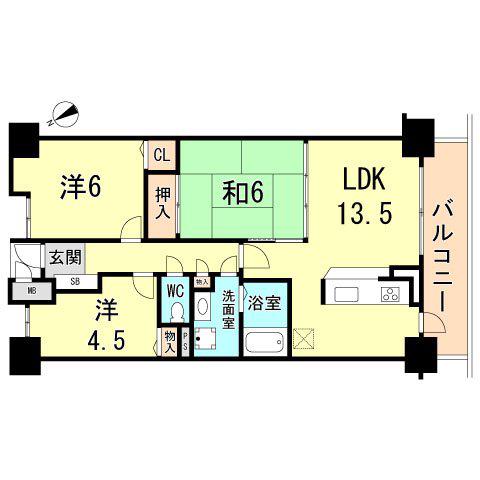 コスモ西明石(3LDK/7階)の間取り写真
