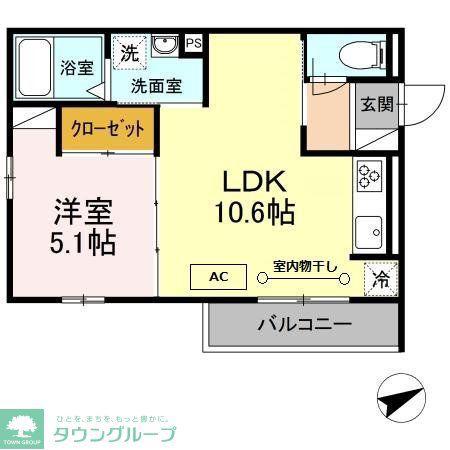 ロイヤルキング(1LDK/3階)の間取り写真
