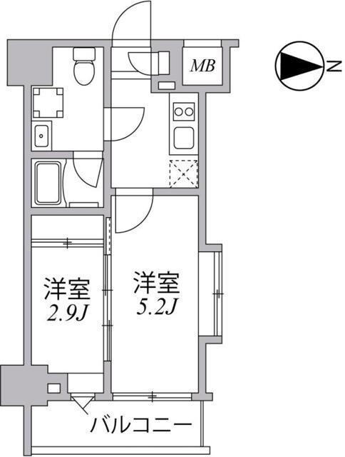 SYFORME住吉(2K/7階)の間取り写真