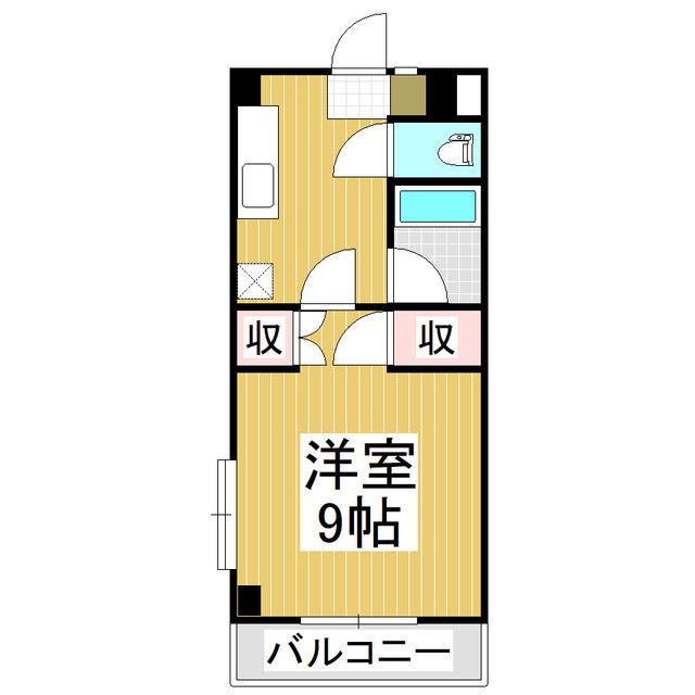 メゾンりんどう(1K/2階)の間取り写真