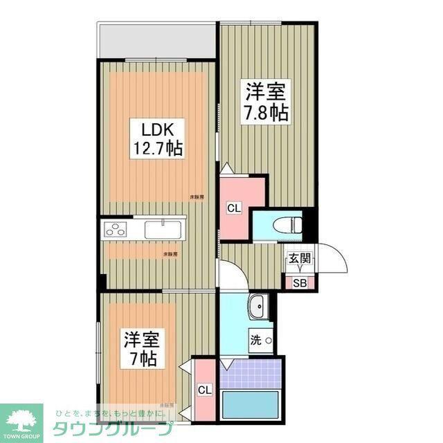 PRIMAVERA MUSASHINO(2LDK/1階)の間取り写真