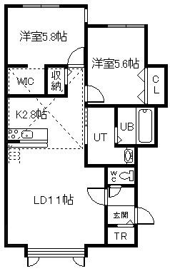 沼田MS(2LDK/2階)の間取り写真