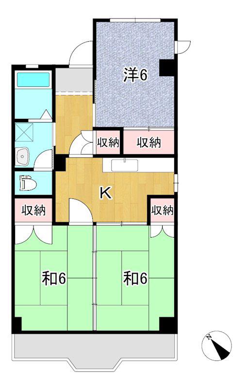 たちばなビル(3K/4階)の間取り写真