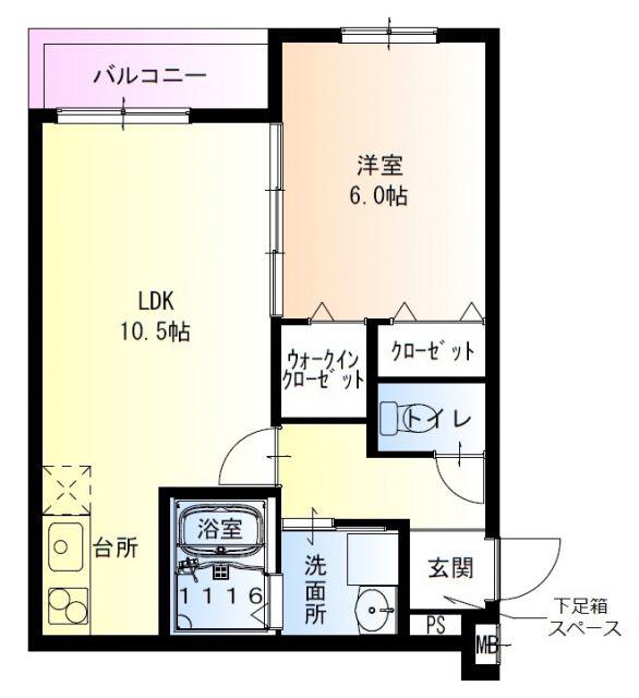 フジパレス中之島II番館(1LDK/3階)の間取り写真