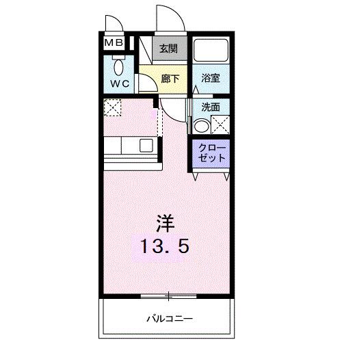 インター久留米SUR(ワンルーム/4階)の間取り写真