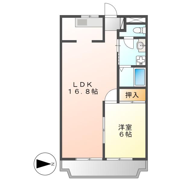 レジデンス上高畑(1LDK/2階)の間取り写真