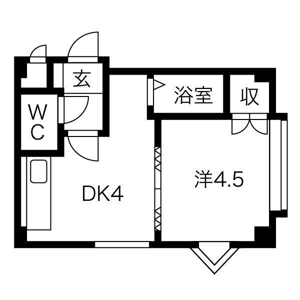 SERAM BLD北大通(1DK/7階)の間取り写真