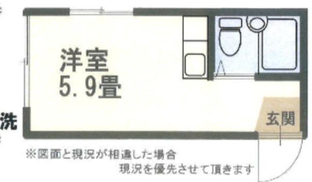 パレス市川(ワンルーム/1階)の間取り写真