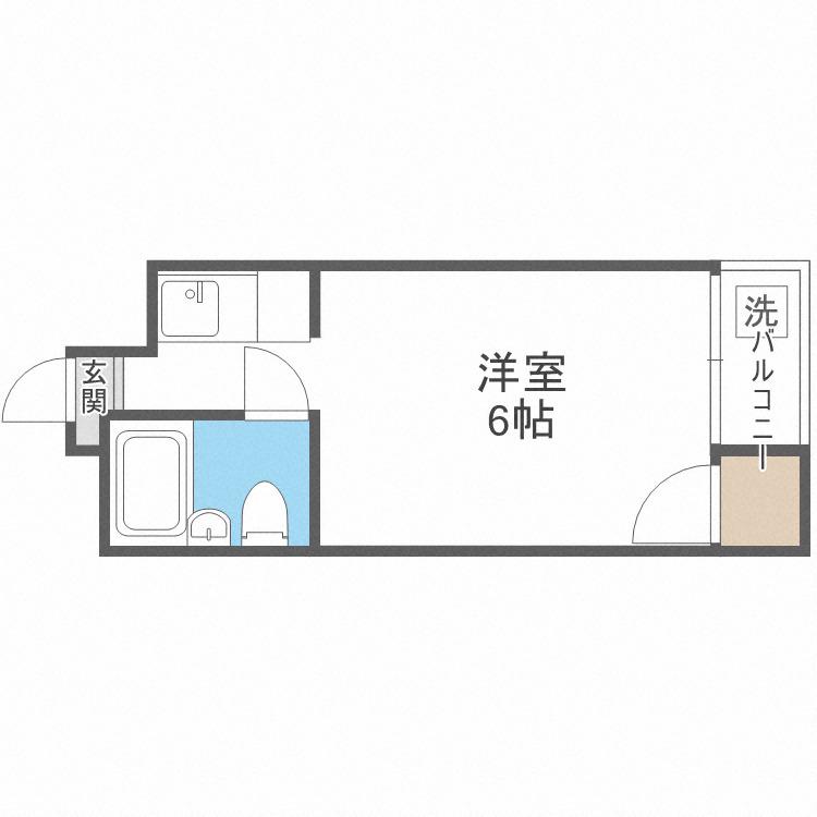 バードヒル古川橋(1K/3階)の間取り写真