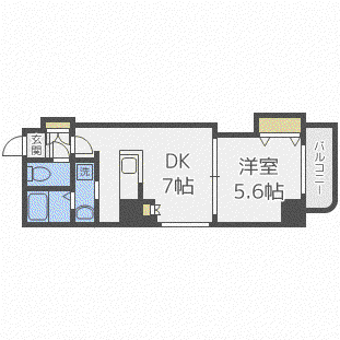 E-HORIZON円山(1DK/6階)の間取り写真