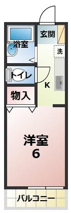 メゾンドスリシエB(1K/2階)の間取り写真