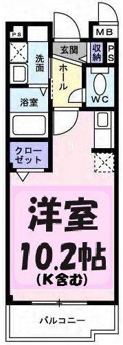 プリムローズ Ⅱ(ワンルーム/3階)の間取り写真