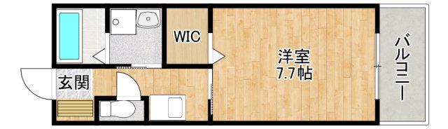 チャローアイト(1K/1階)の間取り写真