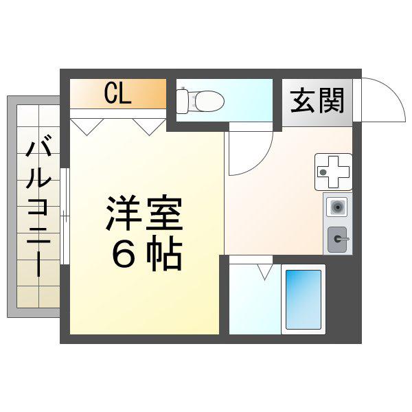 エール向陽(1K/4階)の間取り写真