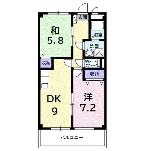 スプリームタウン(2DK/3階)の間取り写真