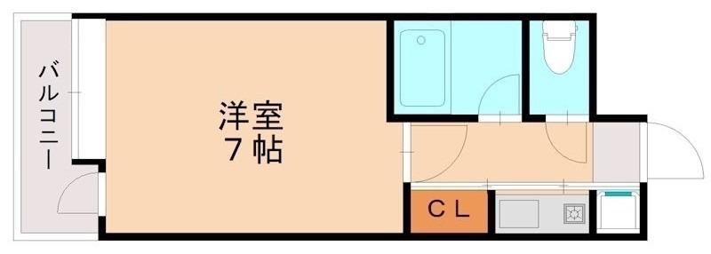 ピュアドームリバージュ平尾(1K/4階)の間取り写真