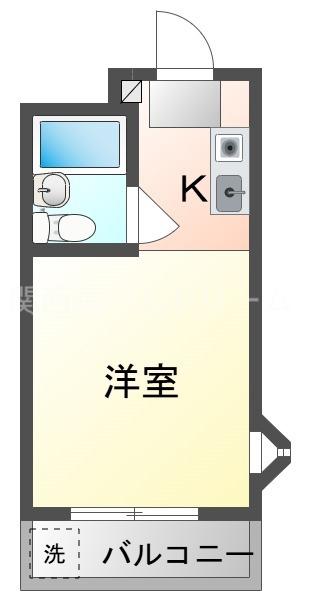 パークサイド末広(1K/2階)の間取り写真