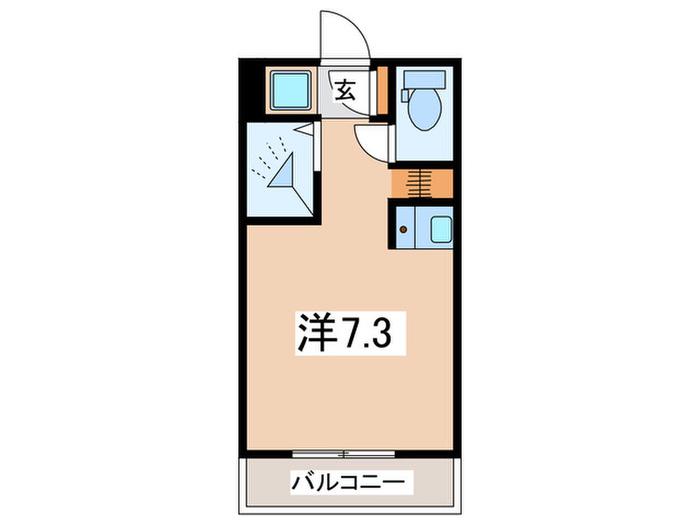 フェリシアス(ワンルーム/2階)の間取り写真