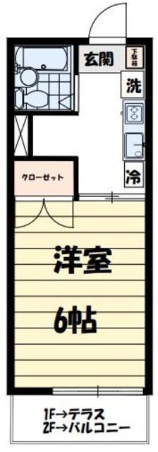 FLAT HOUSE(1K/2階)の間取り写真