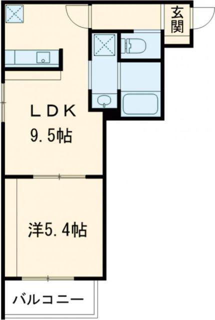 LIEN五日市駅前(1LDK/2階)の間取り写真