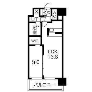 グランカーサ難波元町(1LDK/15階)の間取り写真