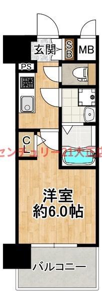 エスリード大阪エヴォルツ(1K/12階)の間取り写真