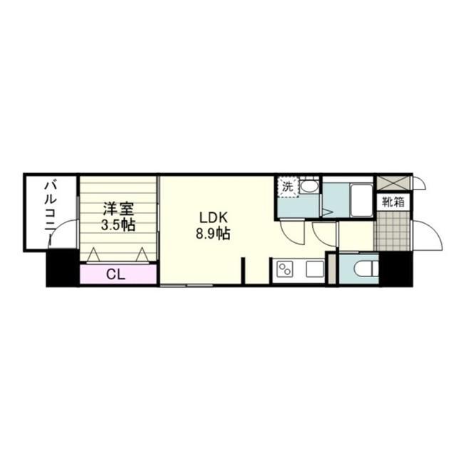 SーRESIDENCE新町AGOG(1LDK/10階)の間取り写真