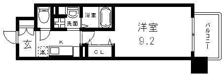 ハイラインIII(1K/2階)の間取り写真