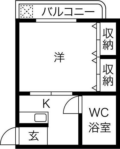 アヴニール(1K/2階)の間取り写真