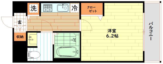 セオリー大阪フルール(1K/5階)の間取り写真